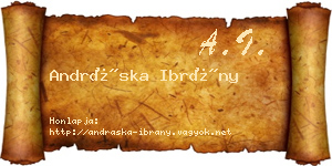 Andráska Ibrány névjegykártya